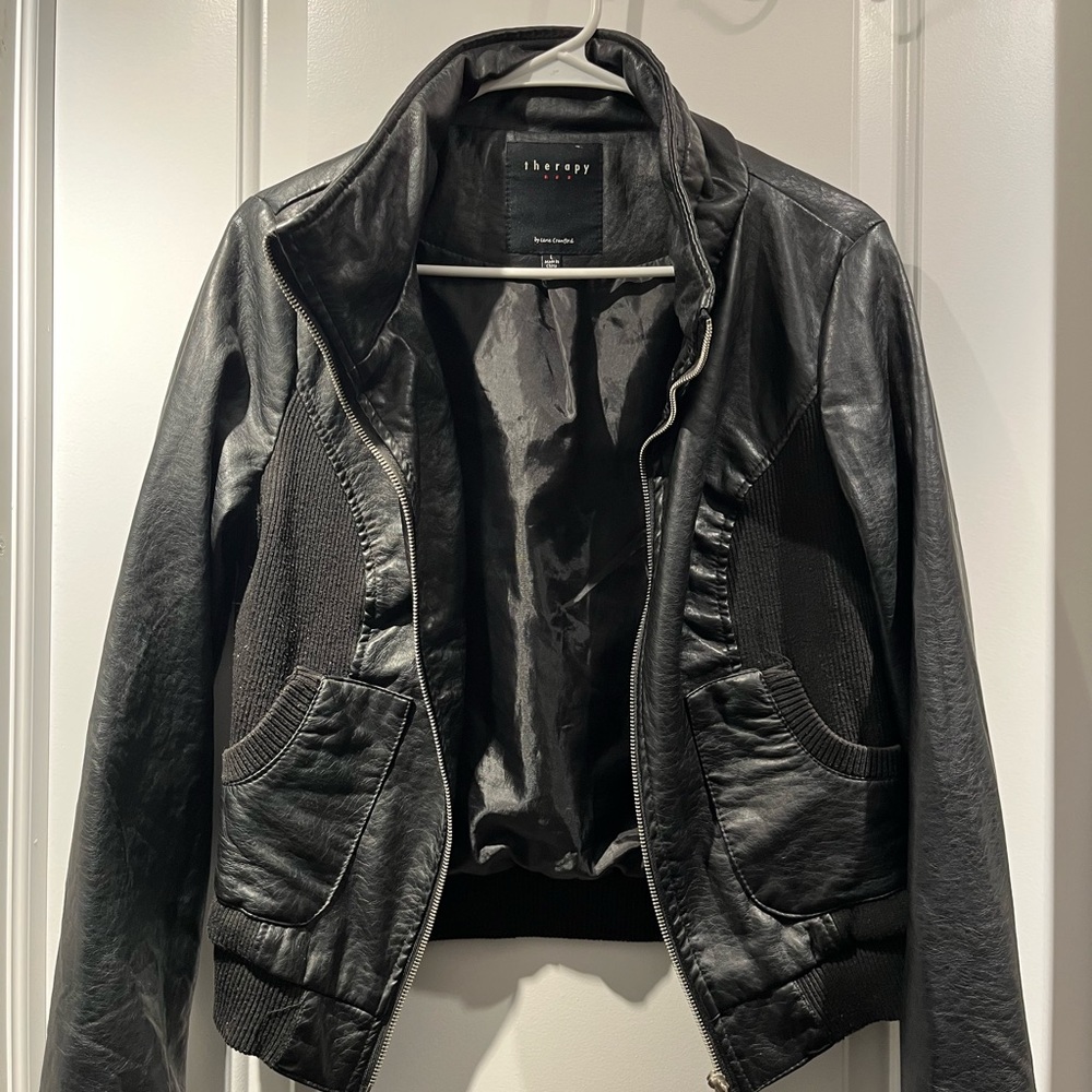 WOMENS black leather jacket